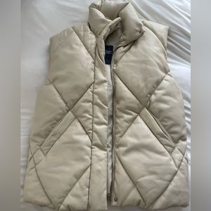 Abercrombie leather puffer vest